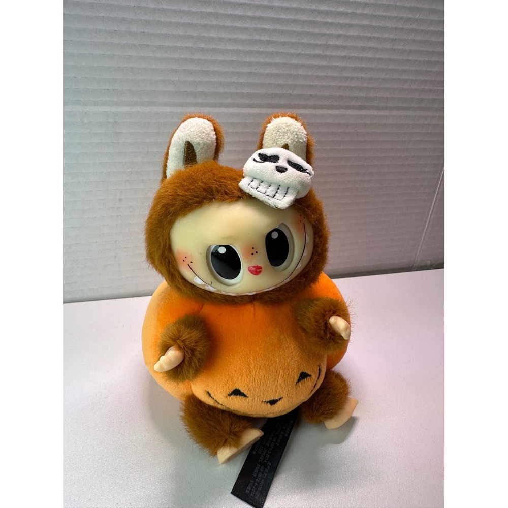 Pop Mart Labubu Pumpkin Halloween Plush Doll Kasing Lung Orange Brown Collectibl